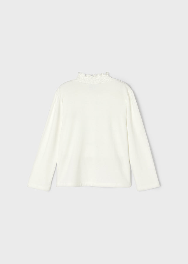 Półgolf z wiskozy grafika - Krem-czerwień