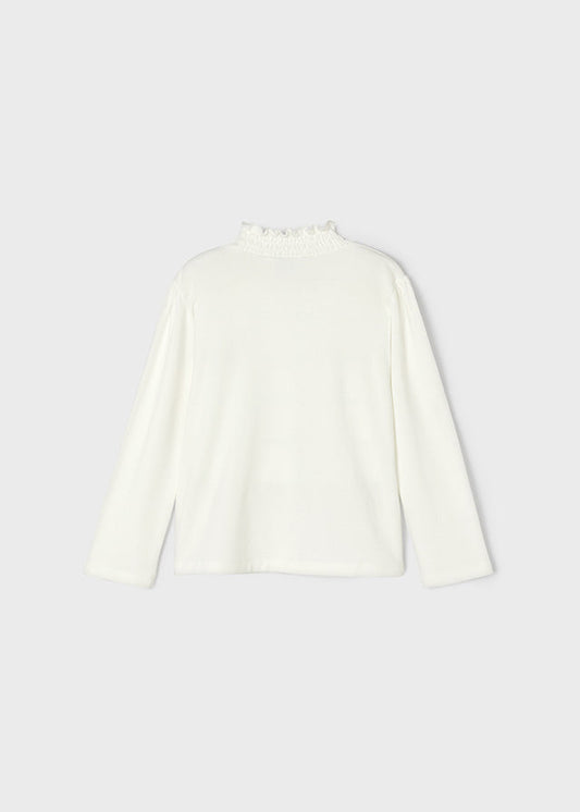 Półgolf z wiskozy grafika - Krem-czerwień