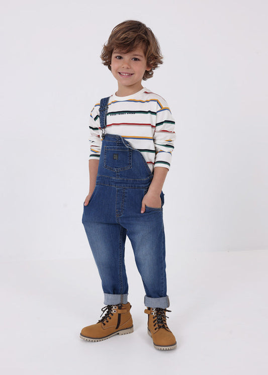 Set 2 koszulki długi rękaw gładki/pas - Leśny