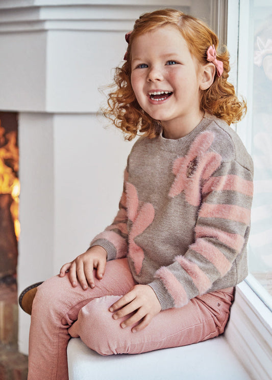 Sweter futrzasty - Orzechowy