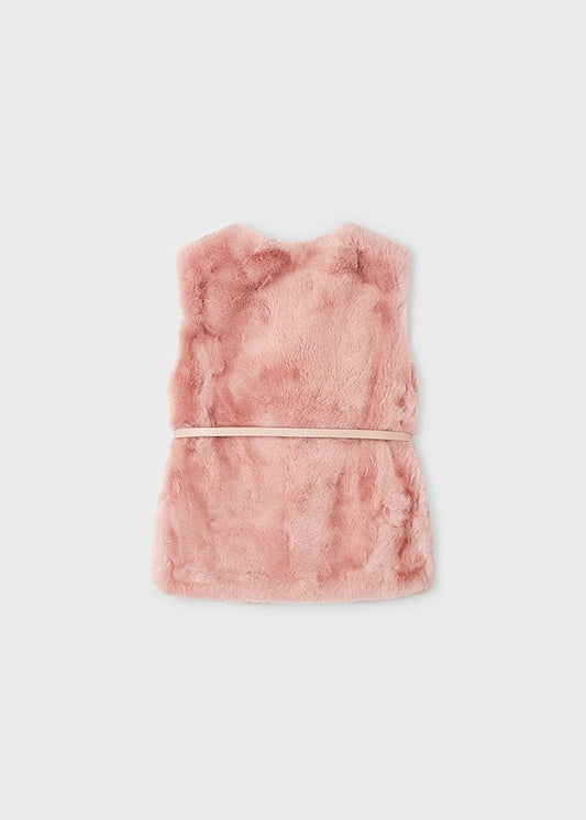 Kamizelka z futerkiem - Nude