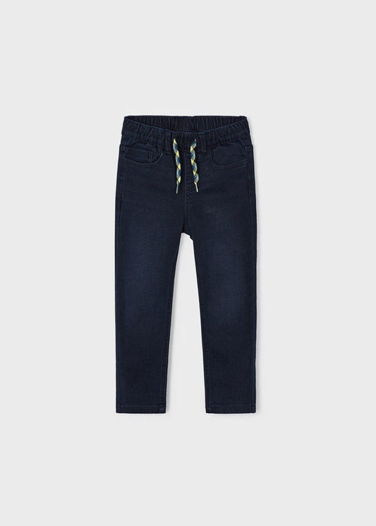 Spodnie soft denim jogger - Blue black