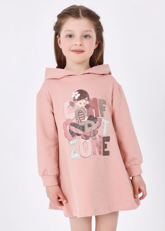 Sukienka z nadrukiem - Nude