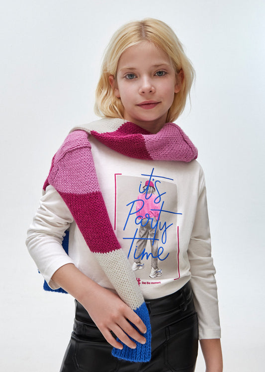 Koszulka długi rękaw z fotografią - Kremowy