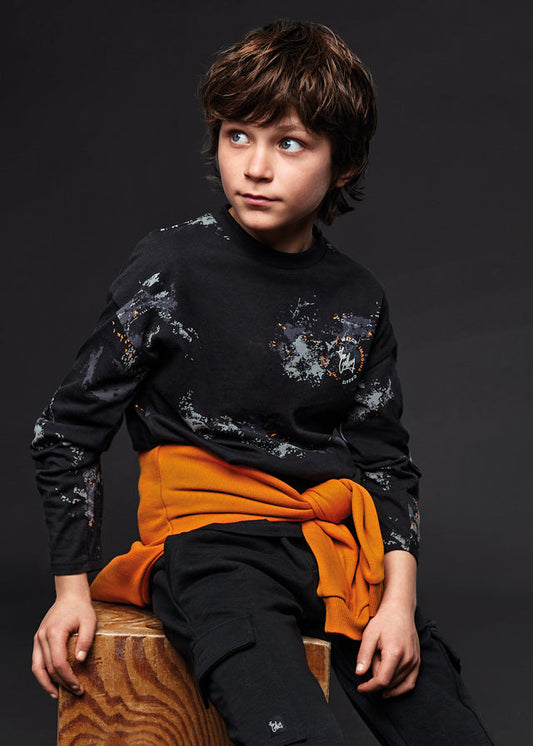 Koszulka długi rękaw z nadrukiem - Black