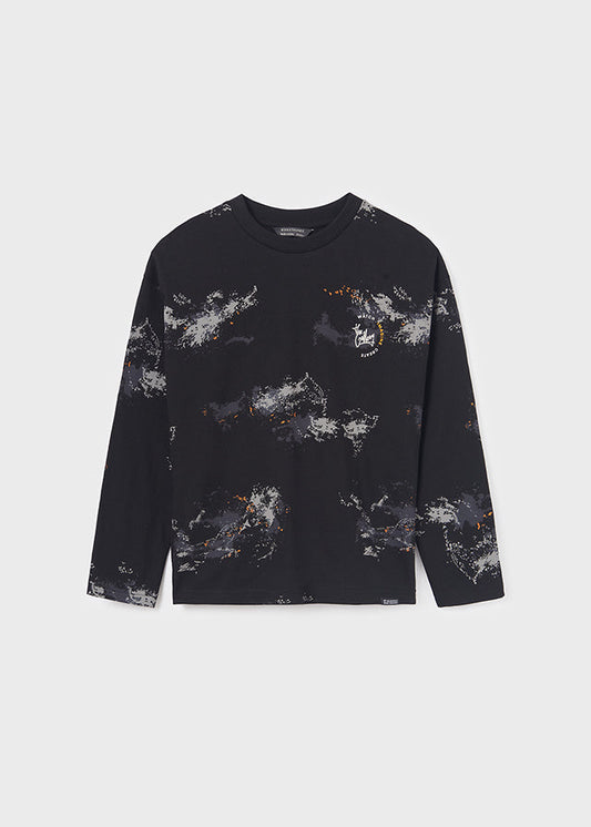 Koszulka długi rękaw z nadrukiem - Black