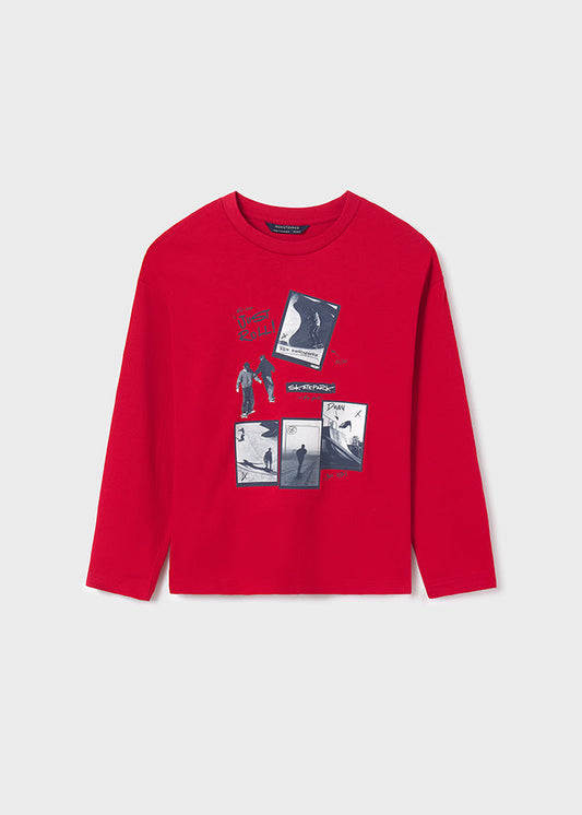 Koszulka długi rękaw skatepark - Czerwony