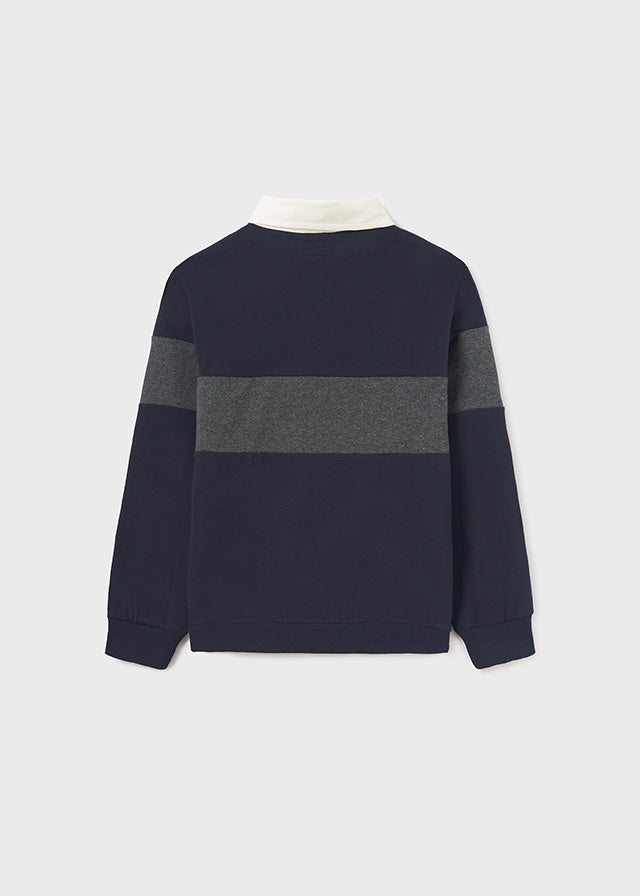 Koszulka polo długi rękaw - Granatowy