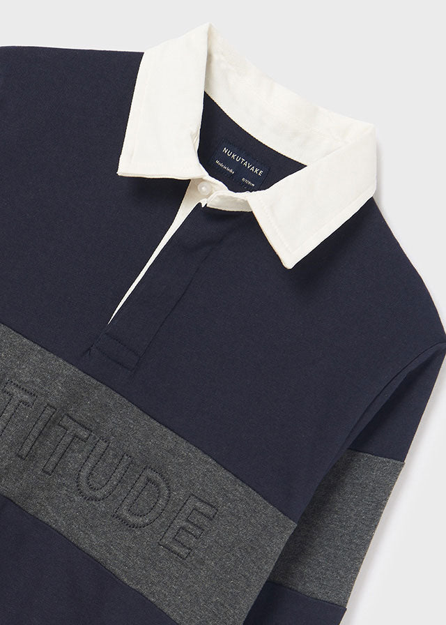 Koszulka polo długi rękaw - Granatowy