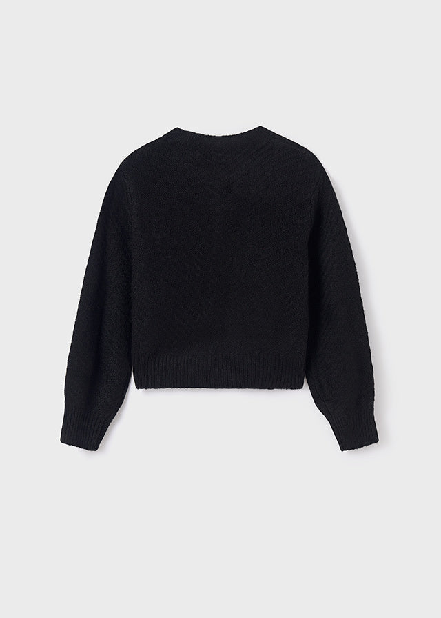Sweter rozpinany dzianina - Black