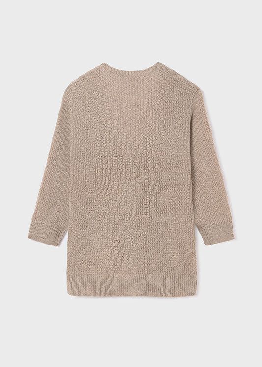 Sweter trykot - Brąz