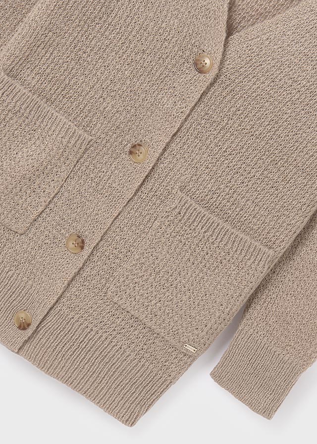 Sweter trykot - Brąz