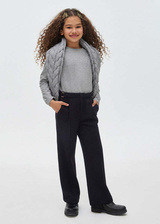 Spodnie długie dzianina crepe - Black