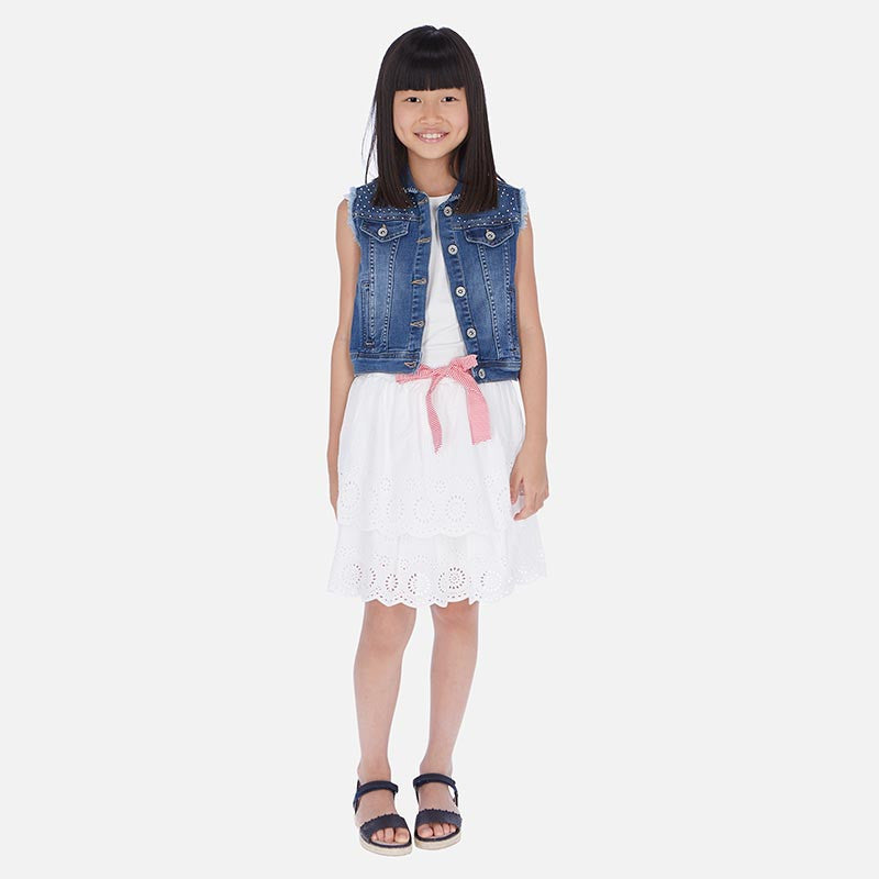 Spódnica popelina z perforacj