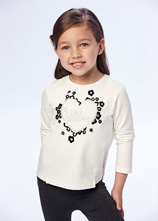 Koszulka długi rękaw serce flock
