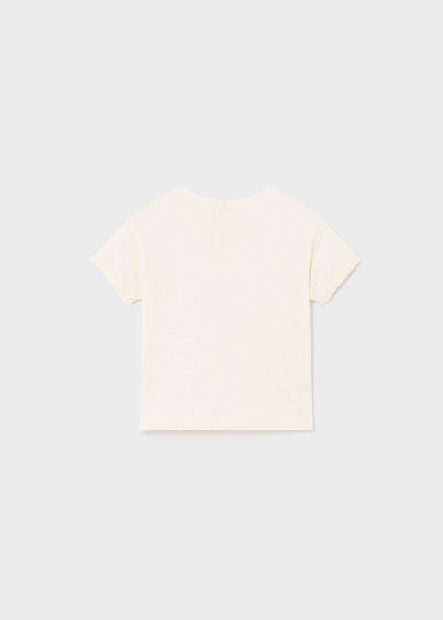 Koszulka krótki rękaw z haftem - kolor Cream