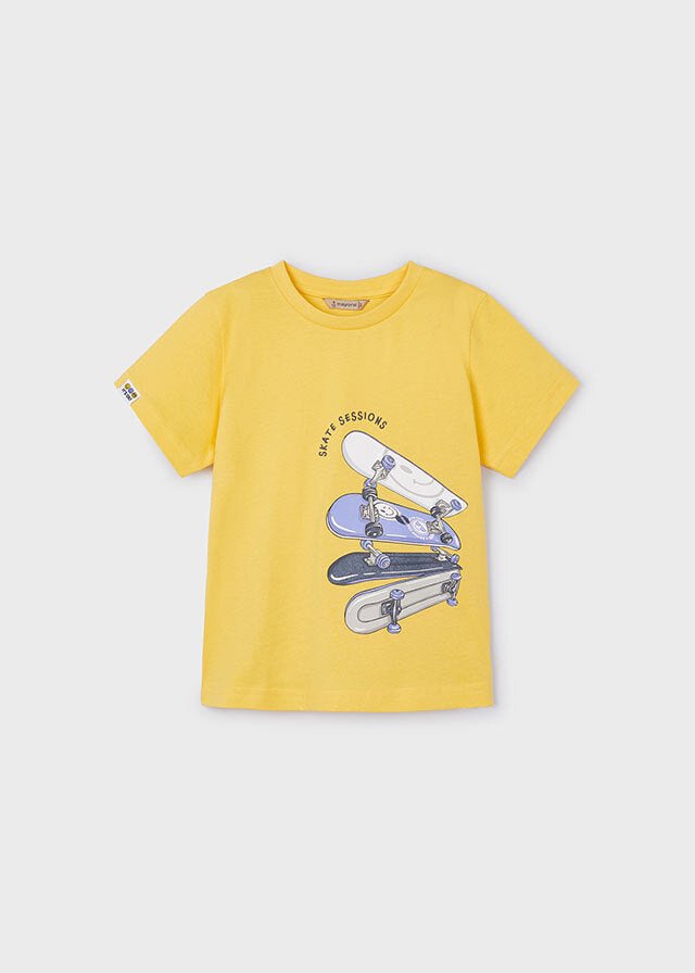Koszulka krótki rękaw skate - kolor Zółty