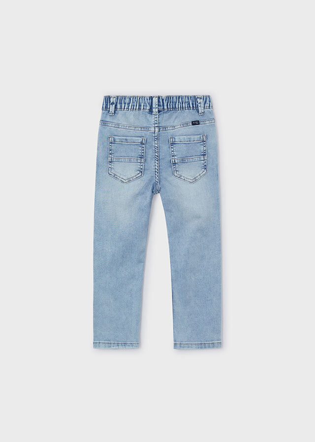 Spodnie soft denim jogger - kolor Jasny