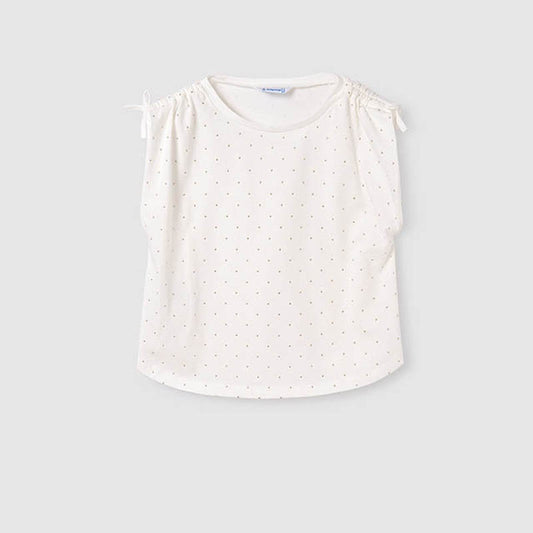 Koszulka Ramiączka W Groszki - Kolor Kremowy
