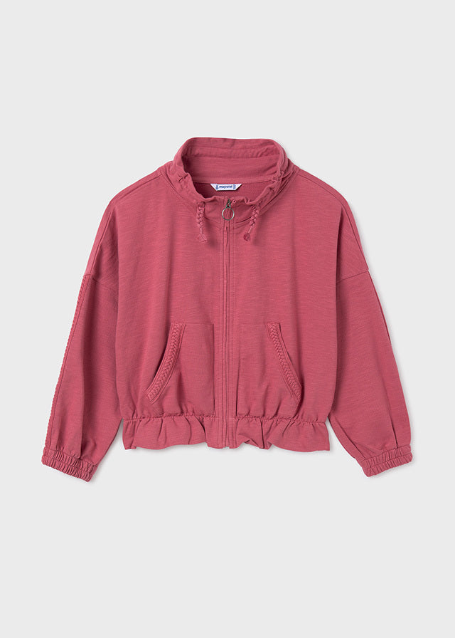 Bluza dzianina z kieszeniami - kolor Różowy