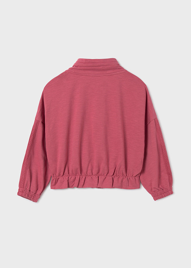 Bluza dzianina z kieszeniami - kolor Różowy