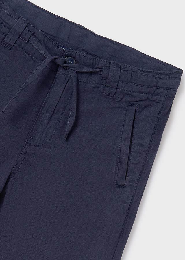 Spodnie bawełna len - kolor Granatowy