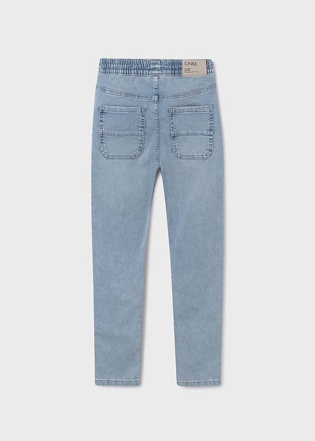 Spodnie jeans soft jogger - kolor Jasny