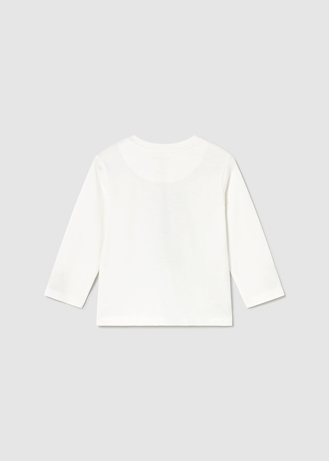 Koszulka długi rękaw miś - Śmietanka