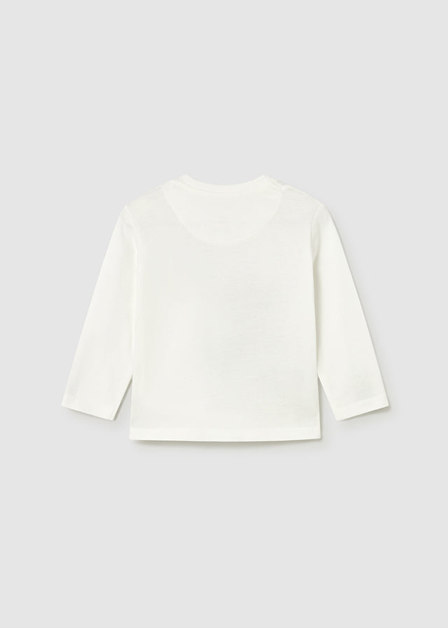 Koszulka długi rękaw z aplikacją - Cream-bear