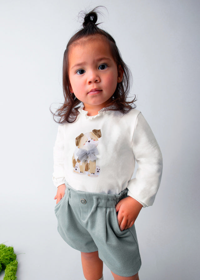 Koszulka długi rękaw elegancka - Śmietanka