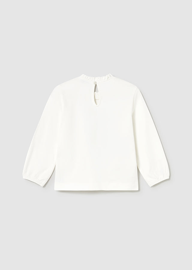 Koszulka długi rękaw elegancka - Śmietanka