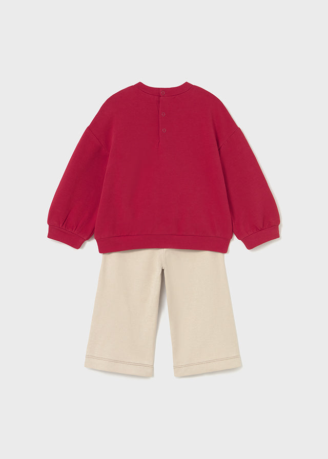 Komplet spodnie długiee - Czerwony