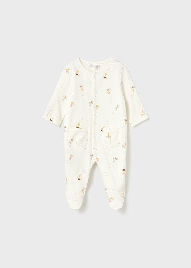 Set 2 śpioszki interlock - Kremowy