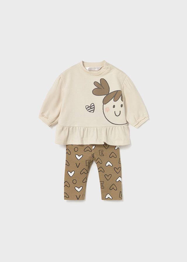 Komplet 4-cz. z legginsami - Peanut