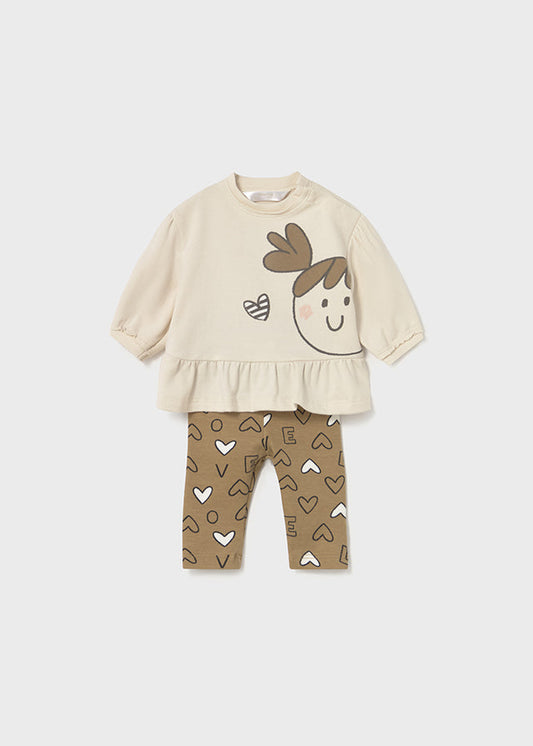 Komplet 4-cz. z legginsami - Peanut