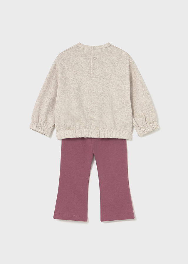 Komplet legginsy z bluzą - Różowy