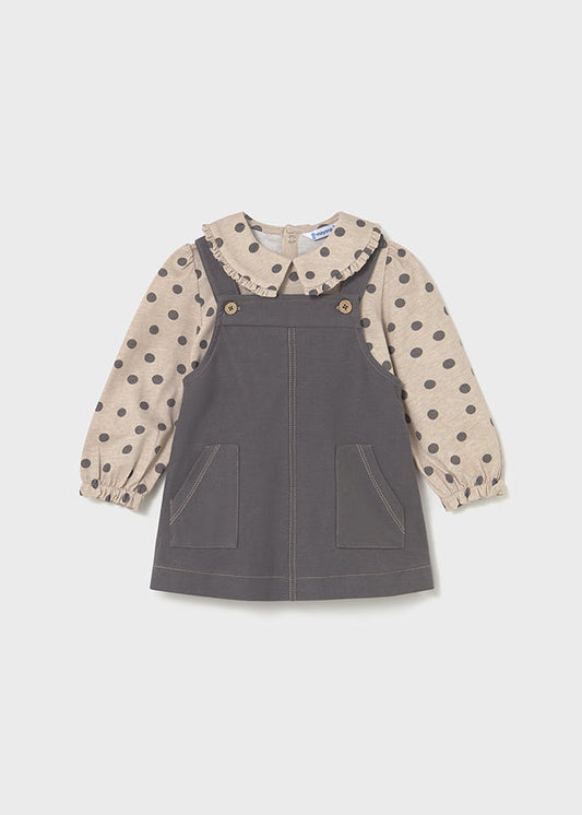 Komplet spódnica ogrodniczki - Ołów