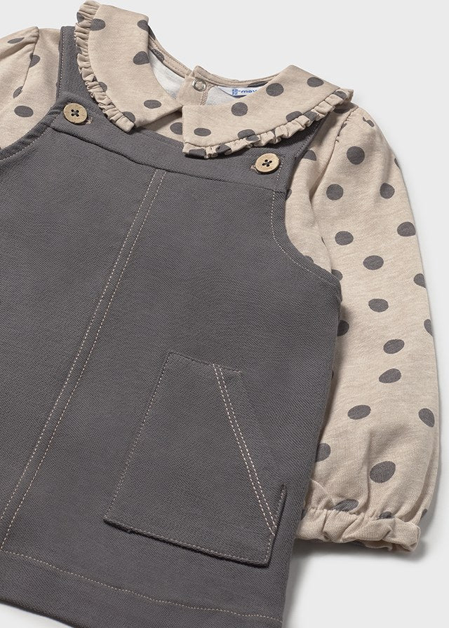 Komplet spódnica ogrodniczki - Ołów