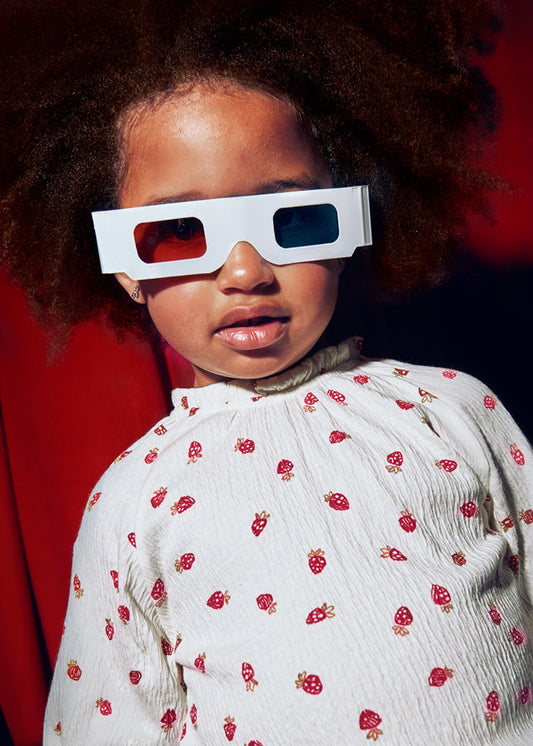 Koszulka długi rękaw szyfon - Mix-red