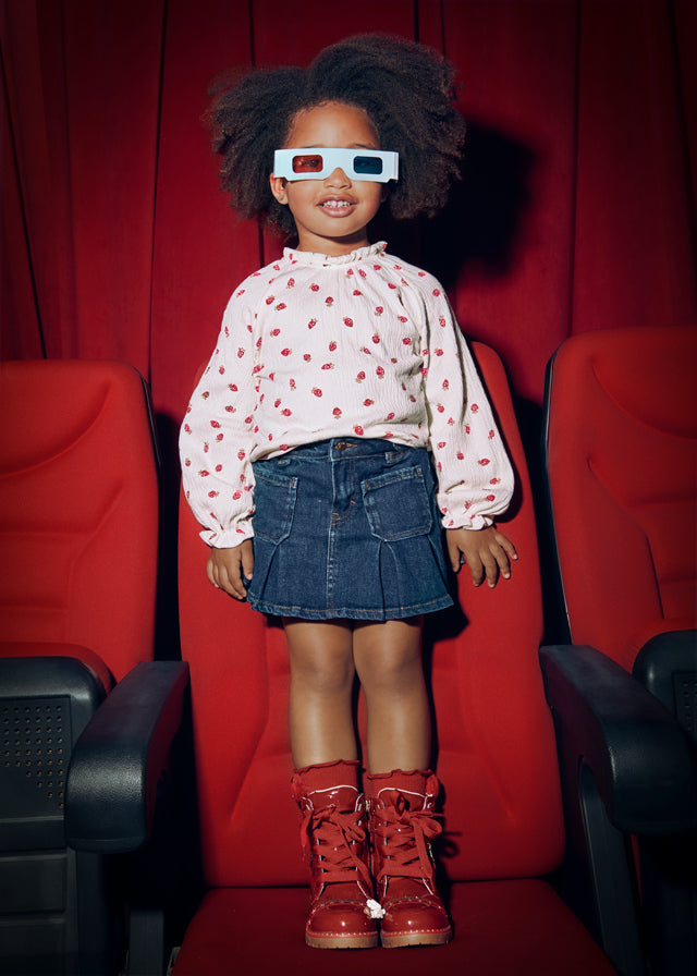 Koszulka długi rękaw szyfon - Mix-red