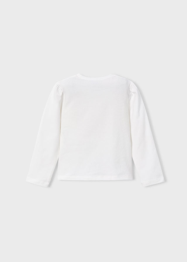 Koszulka długi rękaw elegancka - Cream-cher