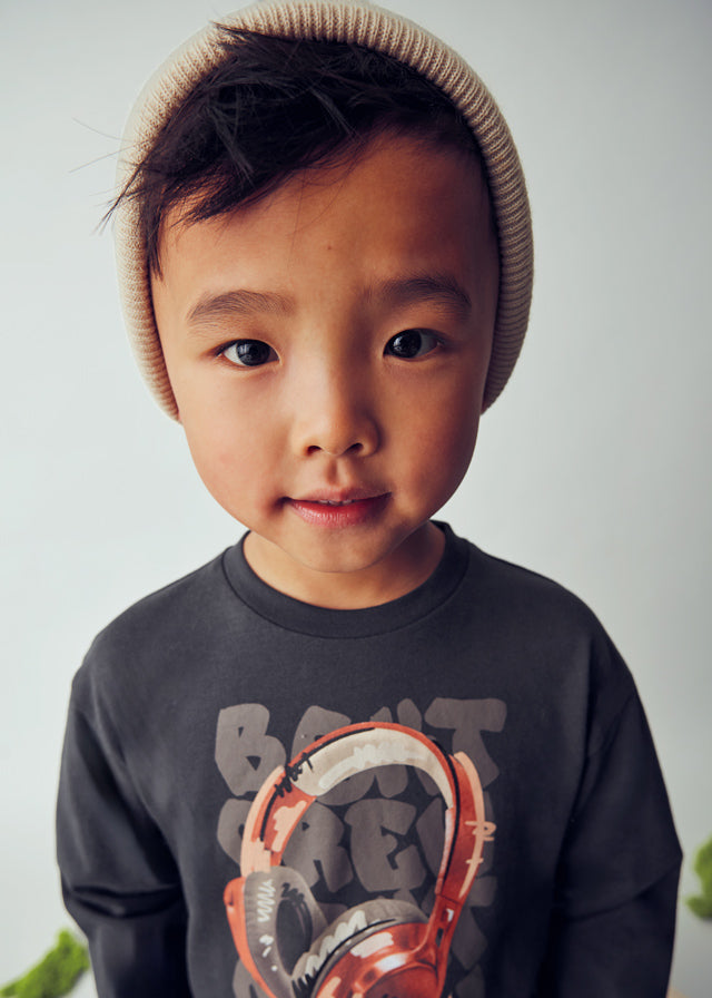 Koszulka długi rękaw ze słuchawkami - Cień