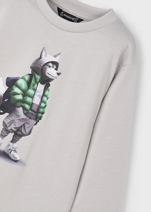 Koszulka długi rękaw "wolf" - Szary