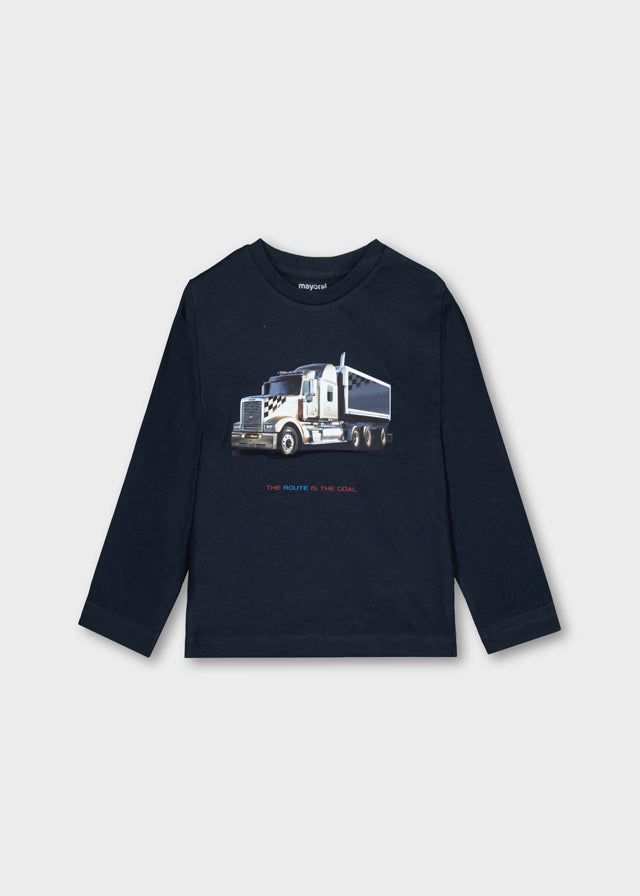 Koszulka długi rękaw "truck" - Granatowy