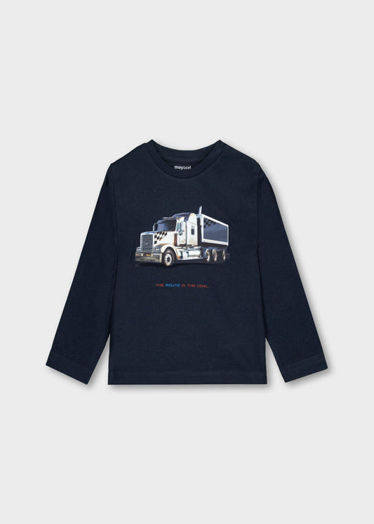 Koszulka długi rękaw "truck" - Granatowy