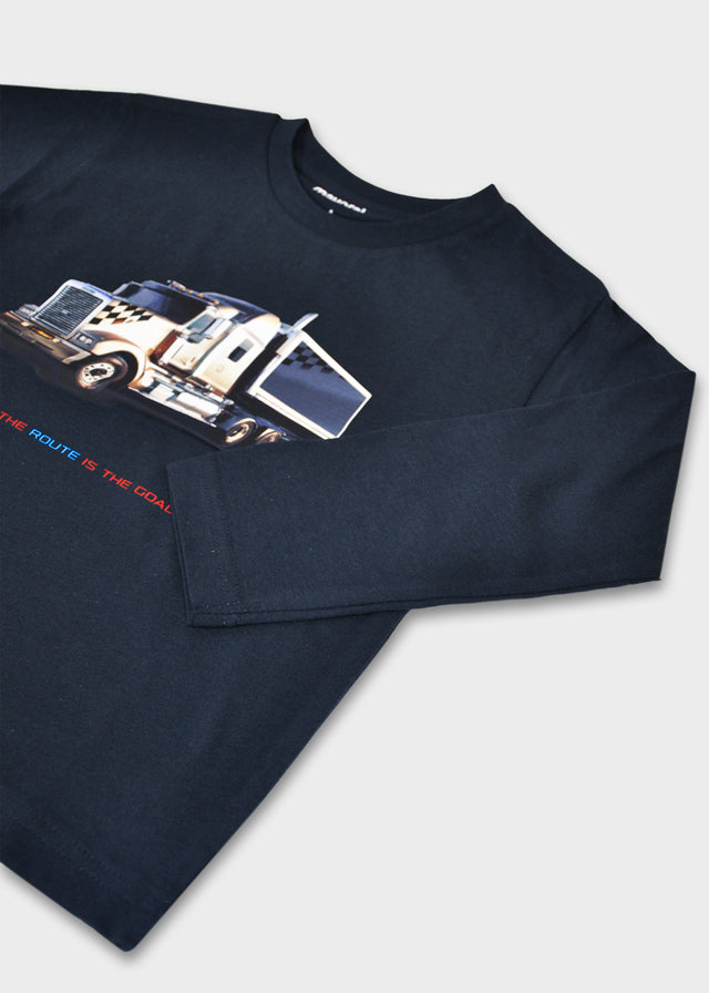 Koszulka długi rękaw "truck" - Granatowy