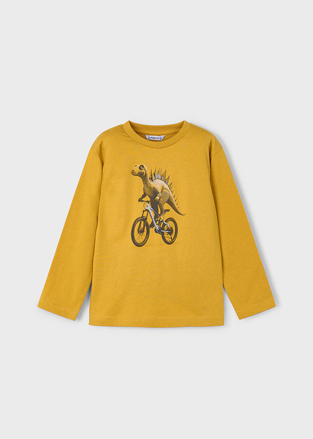 Koszulka długi rękaw "dino" - Musztarda