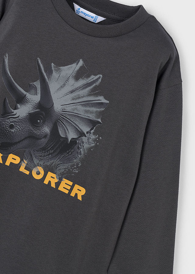 Koszulka długi rękaw "explorer" - Szaro-fiol