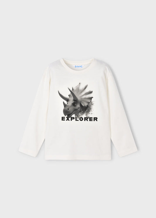 Koszulka długi rękaw "explorer" - Śmietanka