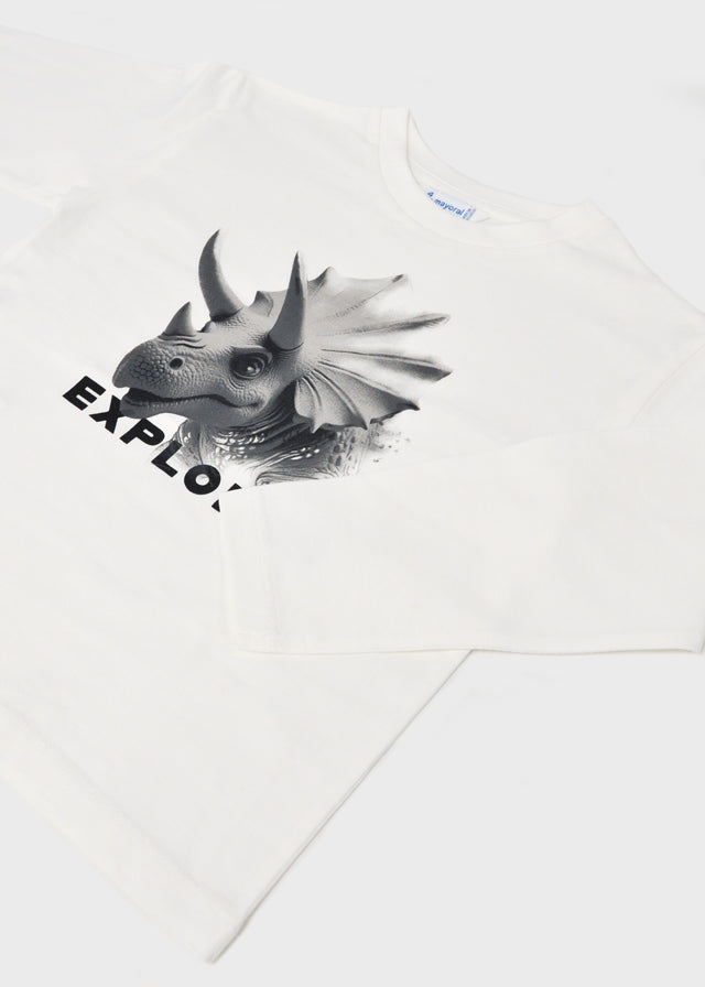 Koszulka długi rękaw "explorer" - Śmietanka